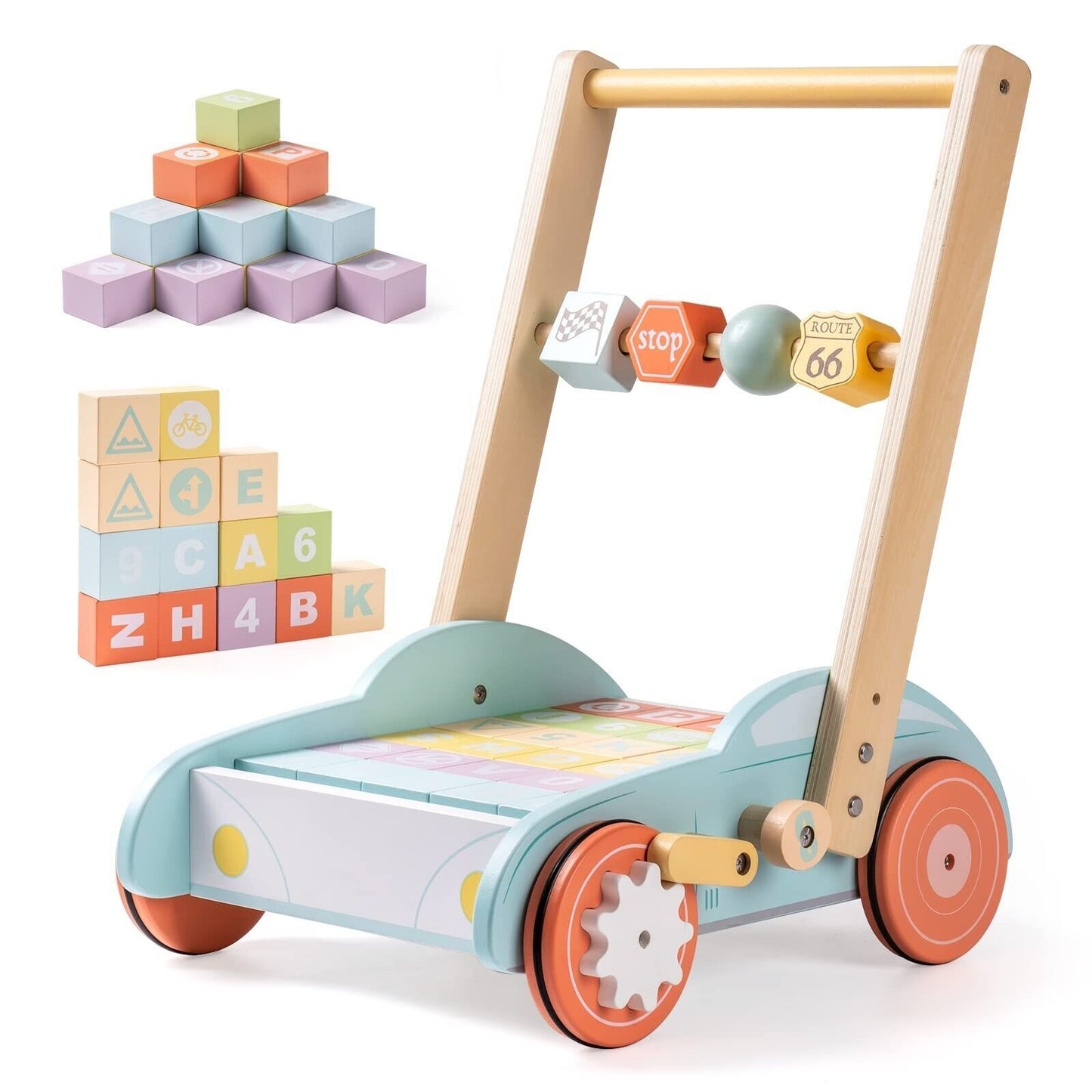 ROBUD Wooden Baby Walker Push