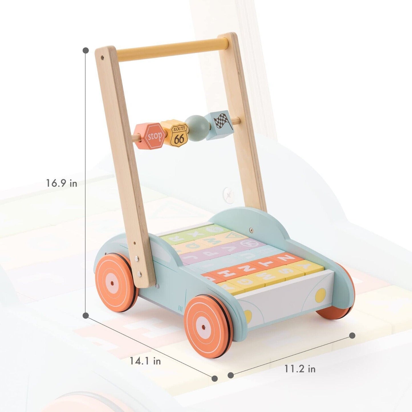 ROBUD Wooden Baby Walker Push