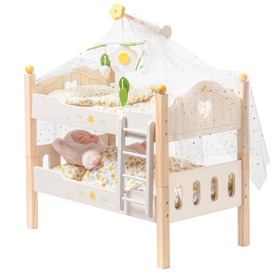 ROBOTIME Doll Bunk Beds Cradle