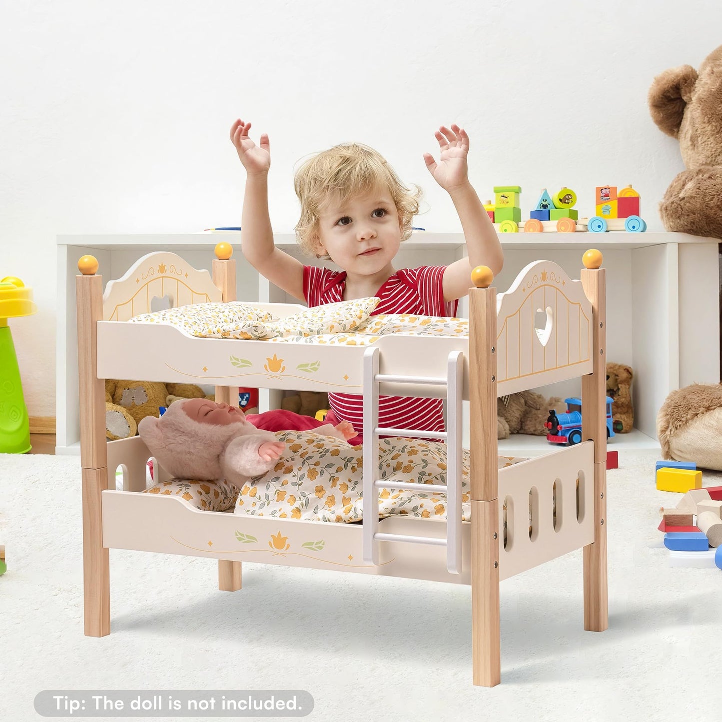 ROBOTIME Doll Bunk Beds Cradle