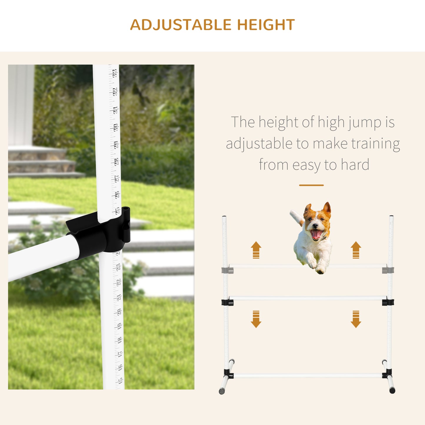 4-piece Dog Agility Training Equipment With Height-adjustable Jumping Poles