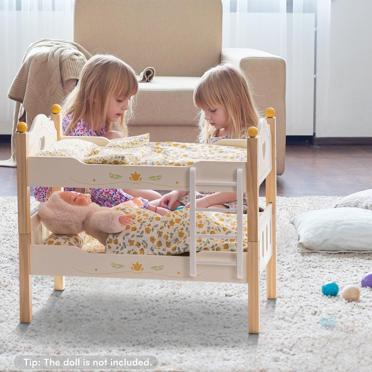 ROBOTIME Doll Bunk Beds Cradle