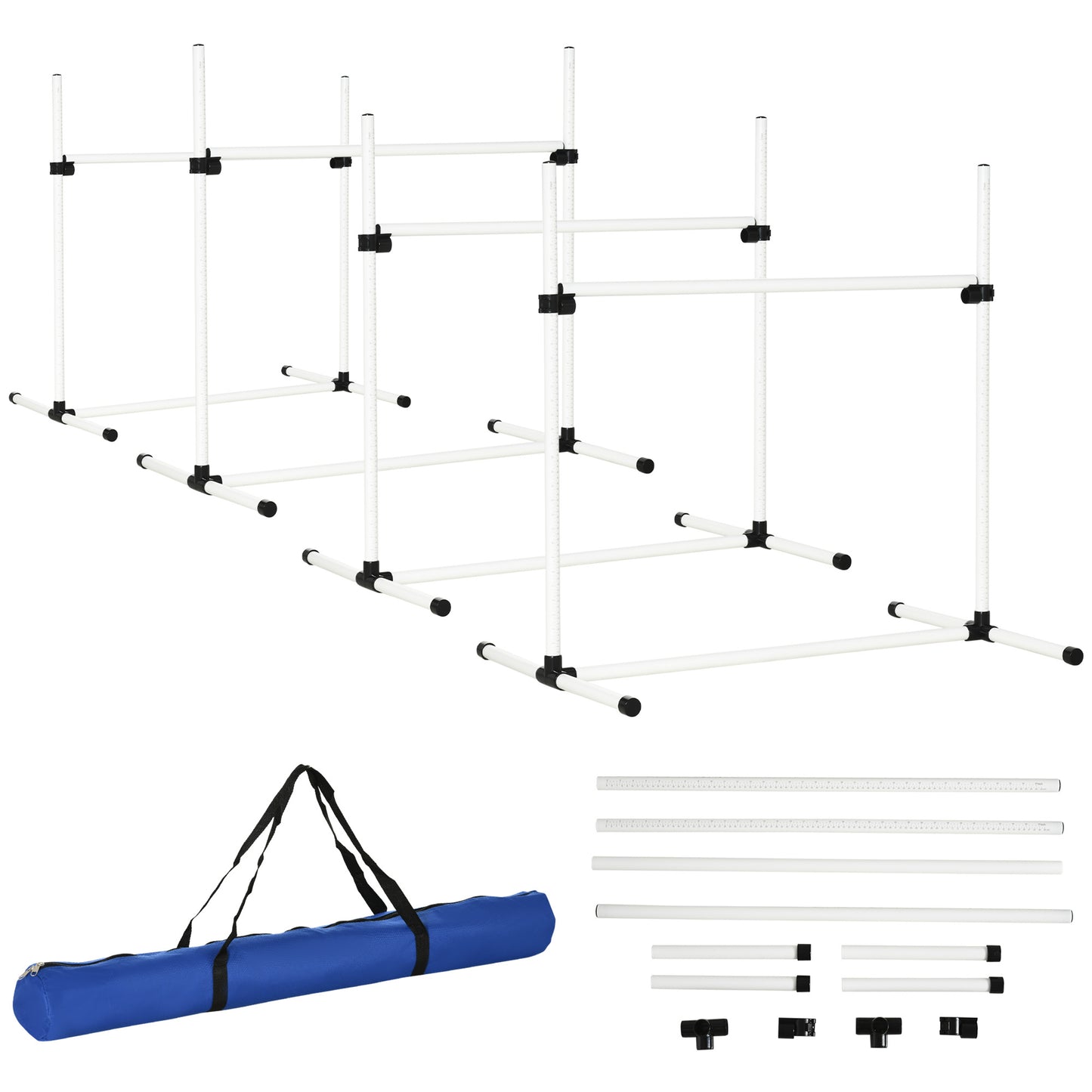 4-piece Dog Agility Training Equipment With Height-adjustable Jumping Poles