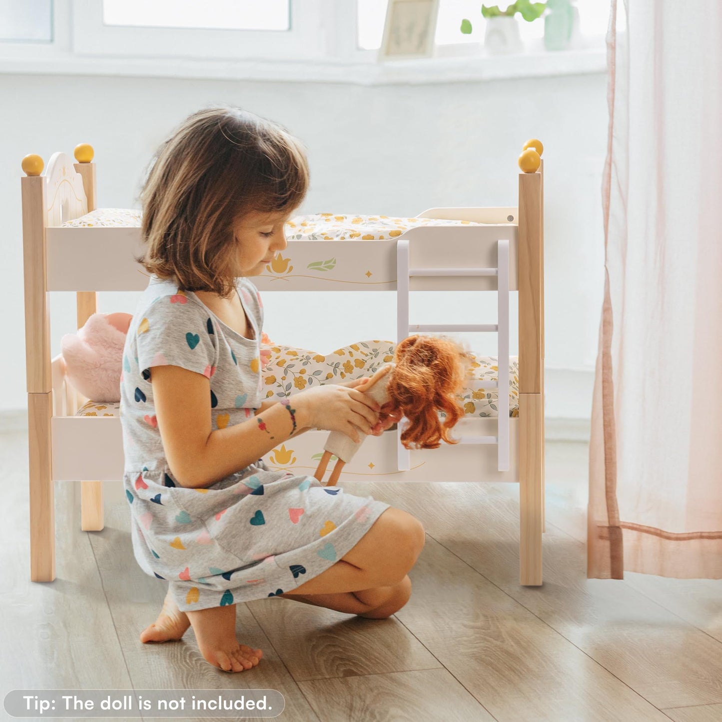 ROBOTIME Doll Bunk Beds Cradle