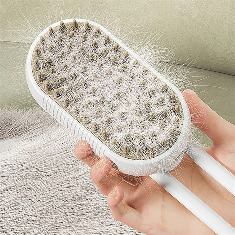 Pet Steam Brush Grooming